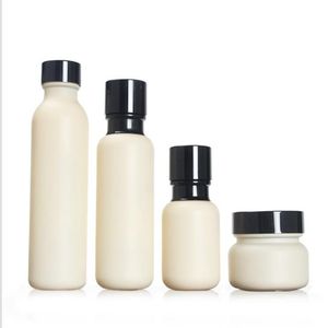 Cosmétiques bouteille d'emballage de lait de chèvre, presse lotion, bouteille de produits de soins de la peau, bouteille en verre, toner, bouteille de bouchon