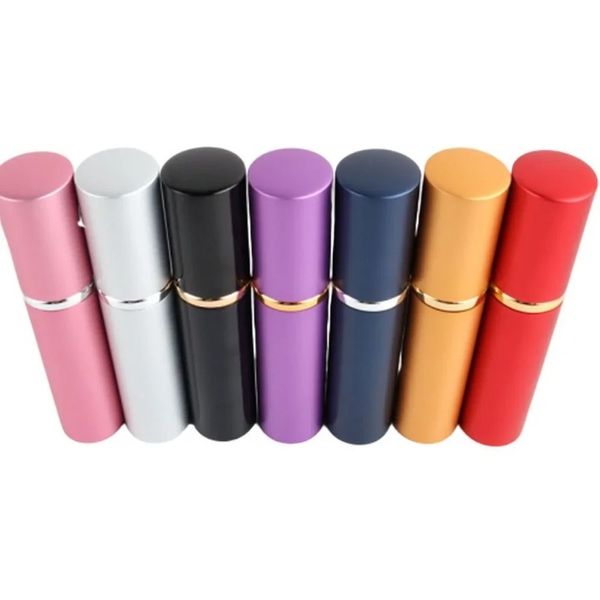 Cosmétiques Portable Travel Anodisé Aluminium Cylindrique Le rouge à lèvres Perfume Perfume Bouteille pulvérisée