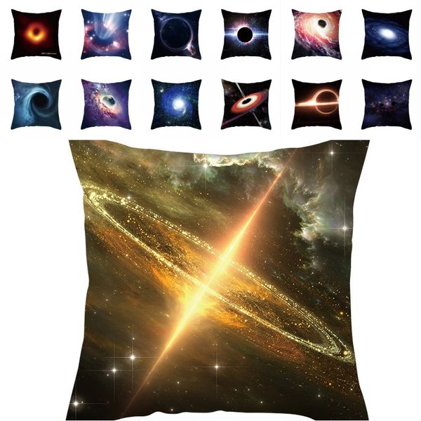 Cosmic Black Hole Series Housse de coussin Mysterious Explosion Housse de coussin en peau de pêche Black Hole Pattern Print Taie d'oreiller Canapé Home Decor