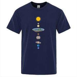 Cosmic Solar System Planets Print Man T -shirt Oversized losse kleding gewone mouw t shirts mannelijke mode casual tee shirt 220617