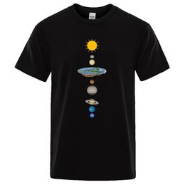 Cosmic Solar System Planètes Imprimez à manches courtes Men Street Casual Tee Vêtements T-shirt surdimensionné mâle Mâle Coton d'été 240423