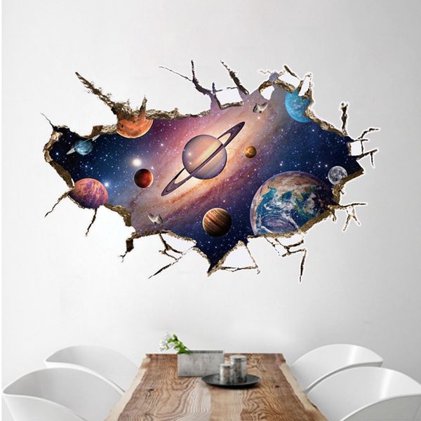 Cosmos Outer Space Wall Sticker Jardin d'enfants Salle de bains Chambre d'enfants