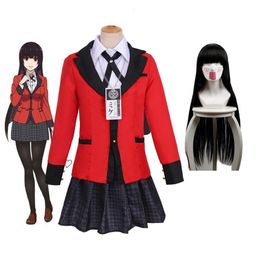 Cosplay volwassen kinderen anime jabami yumeko cosplay kostuum kakegurui uniform Halloween -kleding 230812