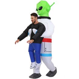 Cosplay adulte enfants astronaute Alien Iatable Costumes drôle dessin animé Anime déguisement Costume pourim Halloween fête Costume