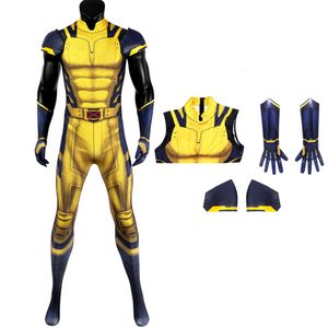 Cosplay adulte hommes Halloween carnaval malheur nouvelle tenue jaune Logan Cosplay impression combinaison Costume de super-héros
