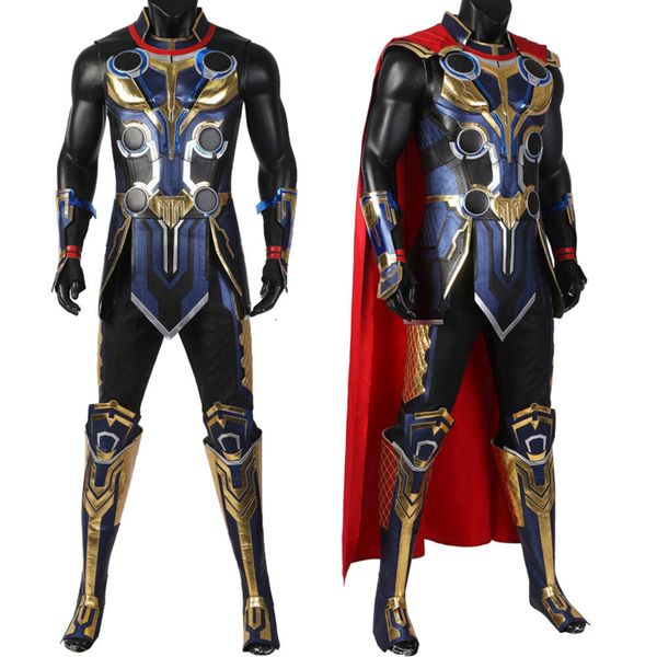 Disfraz de Cosplay para hombres adultos, disfraz de Halloween, nueva película Love And Thunder Odinson, traje de Cosplay con armadura en el pecho, accesorios, cubiertas para zapatos, hecho a medida