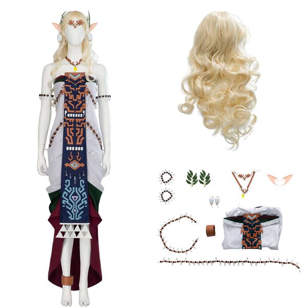 Costume de jeu pour femmes adultes, robe des larmes du royaume, première reine d'hyrule, Sonia, tenue complète personnalisable