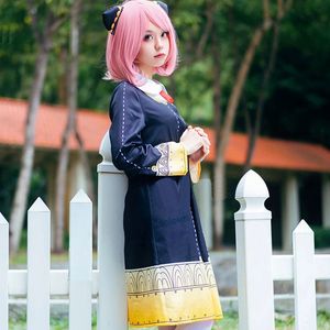 Cosplay Adultes Enfants Anime SPY FAMILY Anya Forger Cosplay Costume Robe Noire Filles Uniforme Rose Perruque Épingle À Cheveux Halloween Party Outfit 230331