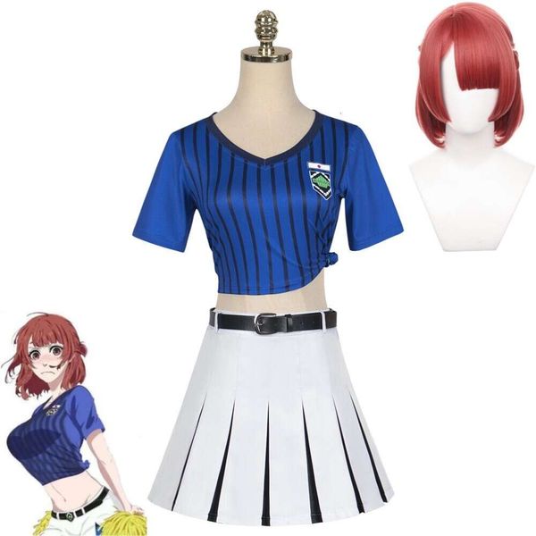 Cosplay Anime Blue Lock Bluelock Teieri Anri Cosplay Costume Perruque Sexy Femme Acclamations Squad Cheerleading Uniforme Hallowen Jeu de Rôle Costume