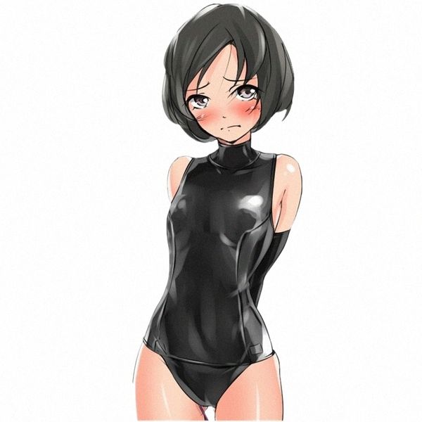 Cosplay Anime Carto Maid Body Latex Col Haut Manches Triangle Siamois One Piece Maillots De Bain Maid Outfit Porter Érotique Z9HY #
