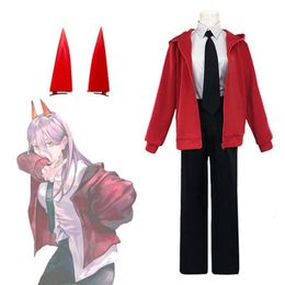Cosplay Anime tronçonneuse homme Cosplay puissance Costume manteau chemise cravate ensemble complet femmes uniforme Halloween carnaval