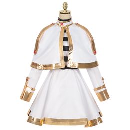 Cosplay Anime Costume Frière à la bûche de perruque funéraire Golden Edge Dress Set Cosplay for Women Suit Halloween Party