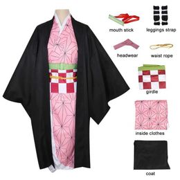 Cosplay Anime Costumes Adulte et enfant Kamado Nezuko jeu de rôle en kimono japonais féminin Halloween costumes de NoëlC24321