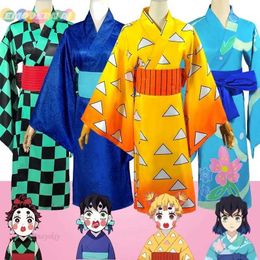 Costumes de cosplay, Kimono Agatsuma Zenitsu, jeu de rôle, Kamado Tanjirou Hashibira Inosuke, Kimono No Yaiba saison 2C24321