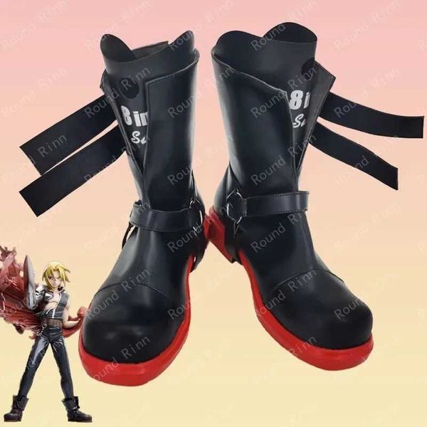 Disfraces de anime cosplay All metal alchemist Edward Elric zapatos de juego de rol anime botas de cuero artificial hechas a mano C24321