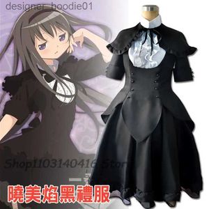 Cosplay Anime Costumes Anime Pu Magi Madoka Magica Cos Akemi Hora jeu de rôle dessin animé Halloween fille Lolita robe noire ensemble jeu de rôle est iciC24320