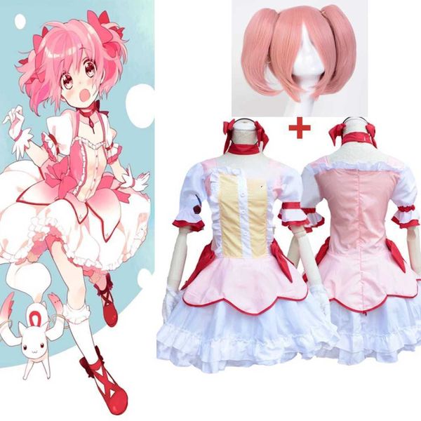 Cosplay Anime Costumes ANIMECC Pu Magi Madoka Magica Madoka Kaname jeu de rôle perruque chapeaux Halloween fête vêtements pour femmes C24321