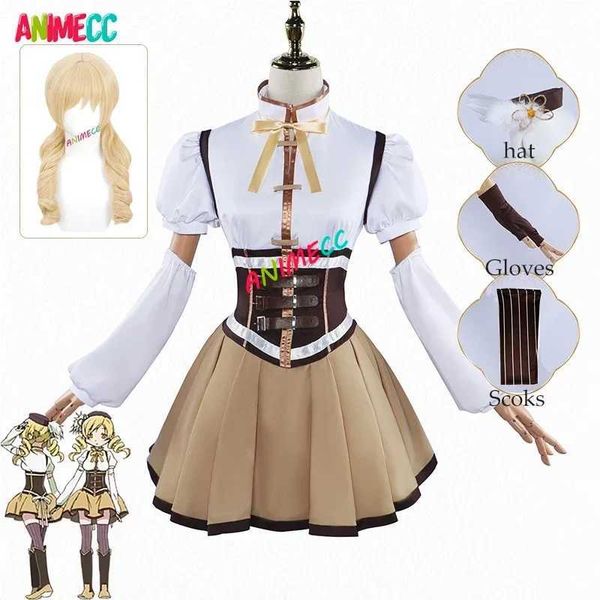 Disfraces de anime cosplay ANIMECC Pu Magi Madoka Magica juego de rol Tomoe Mami que viene a la peluca anime fiesta de Halloween C24321