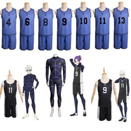 Costumes de cosplay Anime Blue Lock Chigiri Hyoma Isagi Yoichi, uniforme de jeu de rôle, haut Bachira Meguru, ensemble de carnaval d'Halloween pour hommesC24321