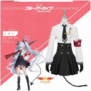 Cosplay Anime Kostuums Blauw Profiel Siromi Iori Rollenspel Kom op Volwassen Meisje Zwart JK Uniform Hoge Taille Ski Staart Arm met Stropdas Halloween CostumeC24321