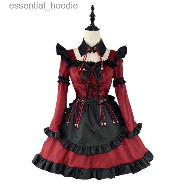 Cosplay Anime Costumes gothique jeu de rôle Imp Lolita femme de chambre Fe robe gothique Anime COS Costume Performance SetC24321