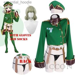 cosplay Disfraces de anime Gushing Over Magical Girls Araga Kiwi juego de rol nuevo personaje de anime con peluca leopardo uniforme militar sombrero medias de cueroC24321