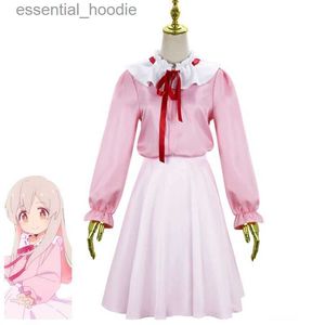 Costumes d'anime cosplay Je suis ta sœur maintenant !Chemise longue rose pour fille mignonne, Cosplay Oyama Mahiro Come, coupe ajustée, Anime quotidien Lolita, robe C24321