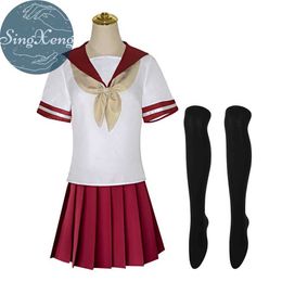 cosplay Anime-kostuums Ik hou van het meisje Mie Ai die haar bril vergeet.Ze speelt de rol van een JK-schooluniform en past de Kaii-set aan voor dameskledingC24321