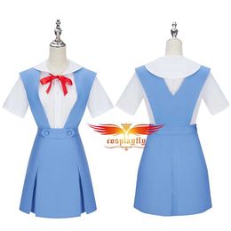 Cosplay Anime Costumes Inventaire anime fille robe d'été Asuka Rei Soryu Tokyo jeu de rôle femme Lolita robe JK uniforme ski HalloweenC24321