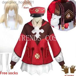 cosplay Anime Kostuums Klee Cosplay Kom Rugzak Dodoco Pruik Klee Childrens Set Jurk Rugzak Carnaval ComicsC24320