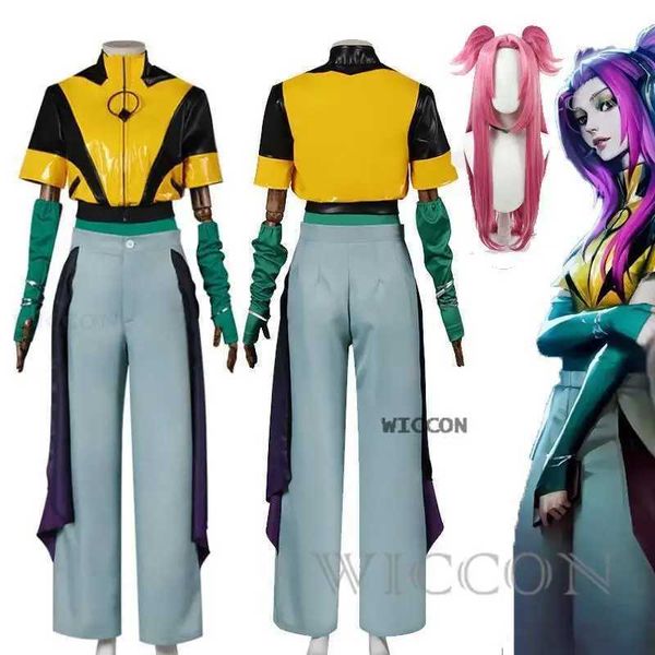 cosplay Disfraces de anime LOL Steel Alune Cosplay Peluca morada Juego Leyendas Cosplay Disfraz de anime de Halloween Conjunto de pantalones para mujer UniformC24321