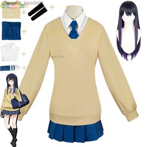 Cosplay Anime Costumes Mieruko Chan Yotsuya Miko jeu de rôle JK uniforme scolaire japonais chemise à capuche perruque mignon Kaii Halloween setC24320