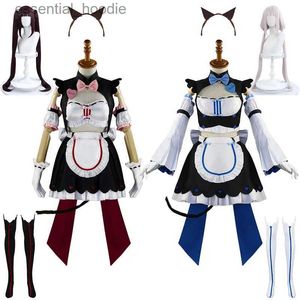 cosplay Anime Costumes NEKOPARA Cosplay venir perruque robe de femme de chambre course fille tenue chocolat vanille femmes jeu uniforme Halloween carnaval SetC24321