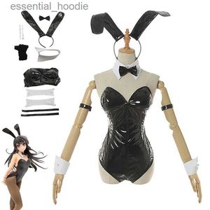 Cosplay Anime Costumes Rascal fait un rôle rêve Bunny Girl Senpai Sakurajima Mai cosplay Com Bunny Girl combinaison Halloween carnaval setC24321