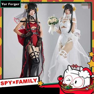 cosplay Anime-kostuums Spy X Family Year Forger Briar Rollenspel komt vechten Goud Bruiloft Meisje Halloween Lolita Jumpsuit Strik Handschoenen OorbellenC24320