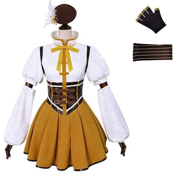 Disfraces de anime cosplay Tomoe Mami, vamos, niña adulta, vestido de Lolita, conjunto de sombrero, disfraz de fiesta de Halloween C24321