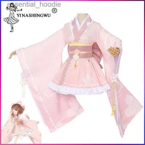cosplay Disfraces de anime Uraraka Ochaco juego de rol para anime my hero traje académico kimono para mujer Vestido de lolita Navidad flor de cerezo esquíC24321