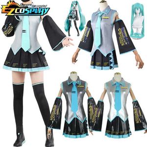 cosplay Disfraces de anime Vocid Miku peluca de juego de rol de Japón Vestido midi principiante futuro Miku juego de rol Fe Halloween mujeres set completoC24321