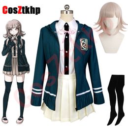 cosplay Costume de Cosplay Anime Danganronpa Nanami Chiaki, veste à manches longues, jupe courte Loli, uniforme de lycéens Wigcosplay