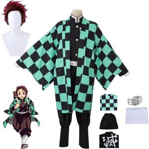 COSPLAY ANIME Demon Slayer Cosplay Kostuum Tanjirou Kamado Kimetsu No Yaiba Men Kimono Uniform Disfraz Halloween Party Demonias kleding 230817