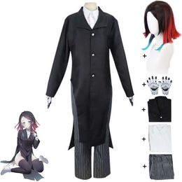 Cosplay Anime Demon Slayer Kimetsu No Yaiba Enmu Dream Cosplay Costume perruque Twee lunes Juuni Kitsuki noir uniforme Halloween Costume