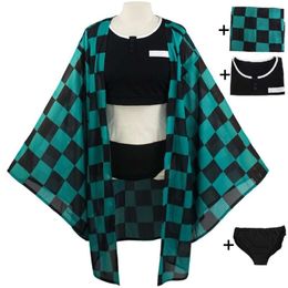 Cosplay Anime Demon Slayer Kimetsu No Yaiba Kamado Tanjirou Cosplay Costume Sexy femme maillot de bain maillots de bain Halloween carnaval fête Costume