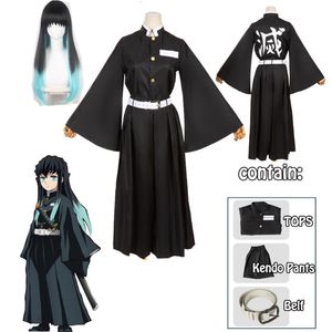 Cosplay anime demon slayers kimetsu no yaiba tokitou muichirou cosplay kostuums kisatsutai uniform pruik Halloween kostuum volwassen kinderen 230817