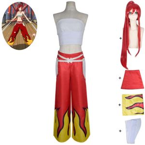 Cosplay Anime Fairy Tail Erza Scarlet Cosplay Costume Perruque Terre Terre Reine Sexy Femme Rouge Tenue Halloween Carnaval Fête Jeu de Rôle Costume