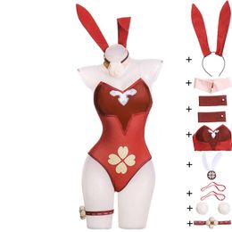 Cosplay jeu d'anime Genshin Impact Mondstadt chevaliers de Favonius Klee Spark Cosplay Costume Halloween femme Sexy lapin rouge fille Costume