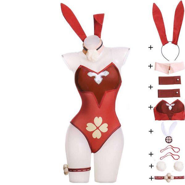 Cosplay jeu d'anime Genshin Impact Mondstadt chevaliers de Favonius Klee Spark Cosplay Costume Halloween femme Sexy lapin rouge fille Costume