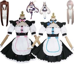 Cosplay Anime jeu Nekopara Nekomimi paradis Chocola vanille Cosplay Costume perruque chat femme de chambre uniforme Sexy femme Lolita robe Hallowen Costume