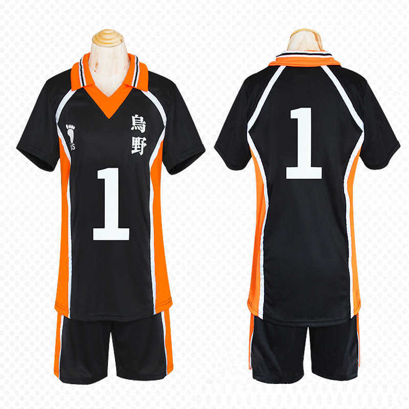 Cosplay Anime Haikyuu Jerseys High School Volleyball Club Kostym Karasuno Hinata Shyouyou Kageyama Tobio Sportkläder Uniform Y0913