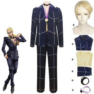 Cosplay Anime Jojo S Bizarre Adventure Golden Wind Vento Aureo Prosciutto Aniki Cosplay disfraz peluca Squadra Esecuzioni Hitman traje de equipo