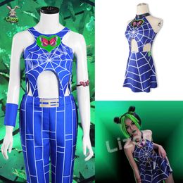 Cosplay Anime Jojo's Bizarre Adventure Jolyne Cujoh Costumes toile d'araignée robe imprimée Sexy femmes carnaval tenue de fête cosplay